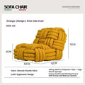 Any Size Custom Nordic Knit Lounge Chair Handwoven Chenille Fabric High Resilience Foam Comfortable Minimalist Living Room Leisu