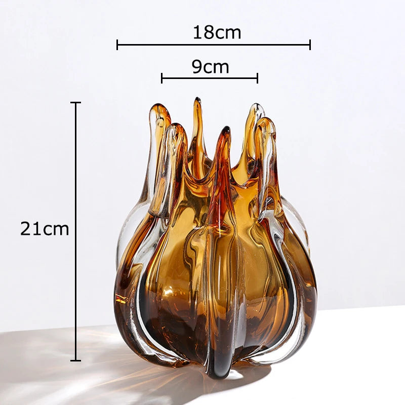 Creative Flower Bud Glass Vase Hydroponics Plant Pot Table Decoration Flowers Arrangement Floral Vases Room Aesthetic Decor