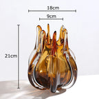 Creative Flower Bud Glass Vase Hydroponics Plant Pot Table Decoration Flowers Arrangement Floral Vases Room Aesthetic Decor