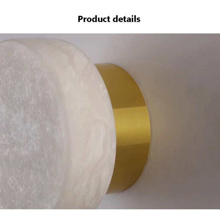 Luxury Spain natural Marble Round Wall Lamp Nordic Modern LED room Light living room Bedroom Passage corridor High-end Fixture