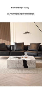 Any Size Custom Square Marble Coffee Table Italian Minimalist Viral Design Spacious Living Room Heat Scratch Resistant Customiza