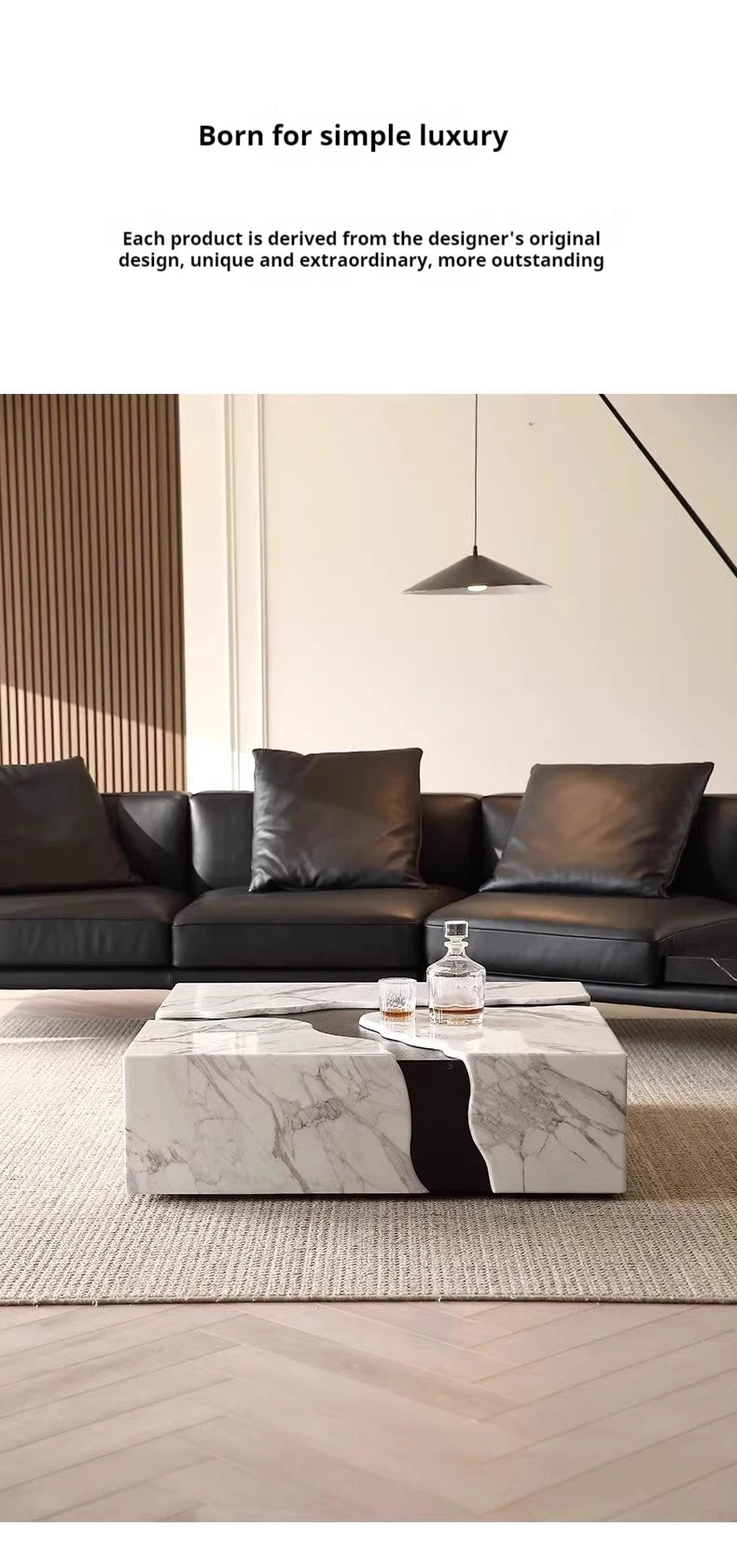 Any Size Custom Square Marble Coffee Table Italian Minimalist Viral Design Spacious Living Room Heat Scratch Resistant Customiza
