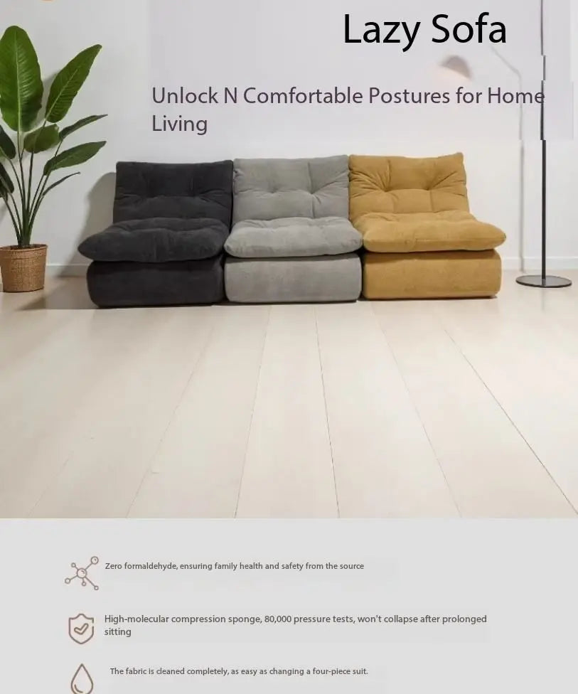 Any Size Custom Compressed Lazy Sofa Flannel Removable Washable Modular Light Easy Move Living Room Bedroom Comfortable Lounge