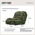 Any Size Custom Nordic Knit Lounge Chair Handwoven Chenille Fabric High Resilience Foam Comfortable Minimalist Living Room Leisu