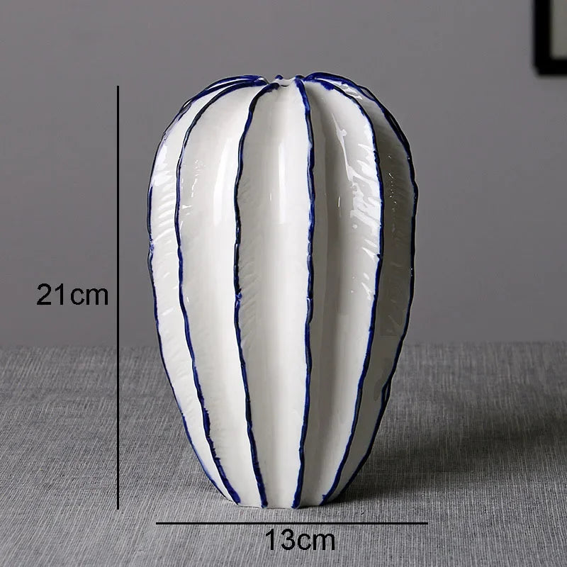 Carambola Decorative Ceramic Vase Crafts Floral Flower Arrangement Simulation Star Fruit Porcelain Vases Living Room Decoration