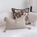 Coffee Brown Maillard Cushion Cover Retro Geometric Jacquard Pillow Case Wabi Sabi Pillow Covers Decorative Modern Luxury Home