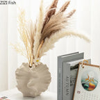 Creative Irregular Wrinkle Vase Abstract Crafts Ceramic Flower Pots Desk Decoration Porcelain Flowers Arrangement Floral Vases