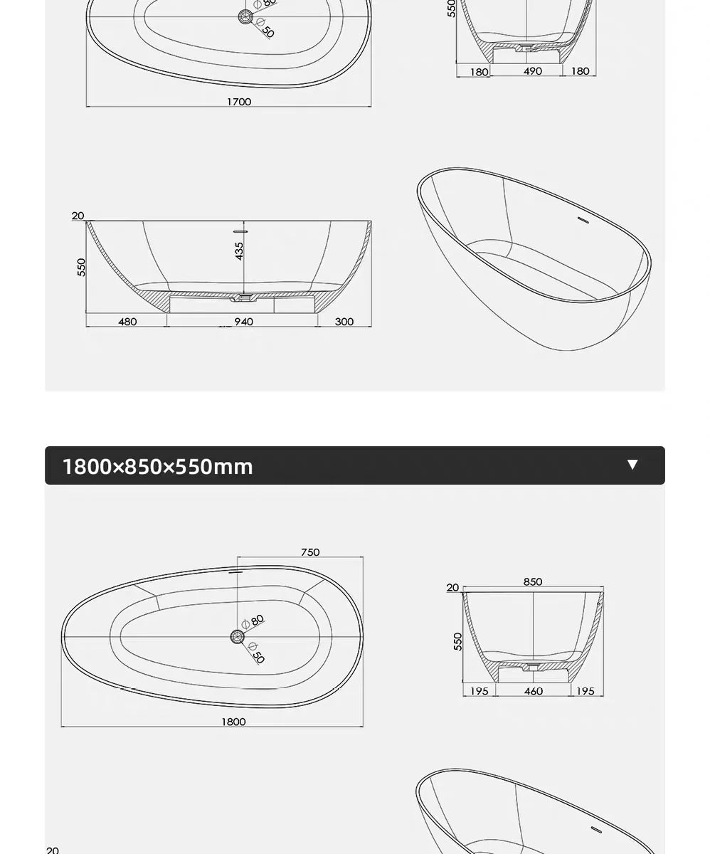Any Size Custom Italian Luxury Egg Shaped Bathtub Freestanding Soaking Tub Villa Bathroom Spa Whirlpool Tub Modern Luxury Design