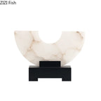 Imitate Jade Marble Semi-circular Ornaments Desk Decoration Natural Stone Sculpture Creative Crafts Room Aesthetic Decor