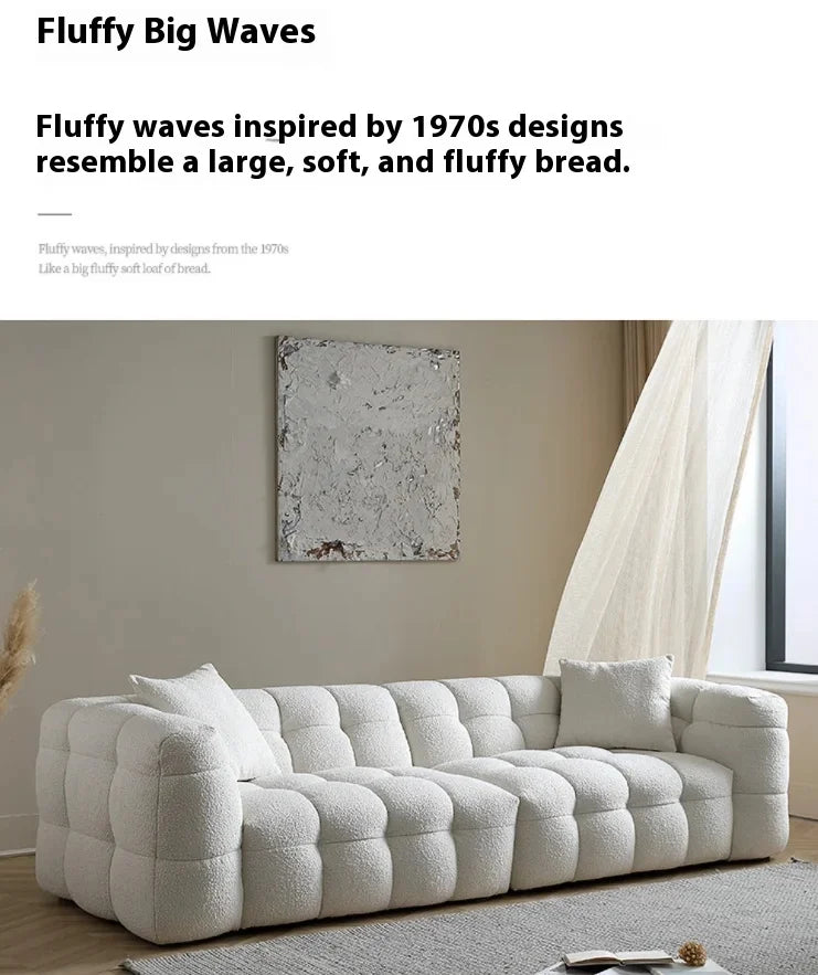 Straight row Split design soft bread module sofa berber fleece comfortable living room sofa apartment home furniture accessories