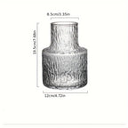 Handmade Glacier Textured Glass Vase, 8cm/3.15inch Caliber for Wide-Mouthed Floral for Decorating Living Rooms and Dining Tables