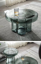 Nordic Light Luxury Glass Coffee Table Creative Petal Shape Living Room Combination Coffee Table Modern Creative Furniture