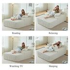67 Inch Chaise Lounge Chair Indoor Oversized Upholstered Corduroy Sofa Bed Deep Seat Sleeper Couch Customized