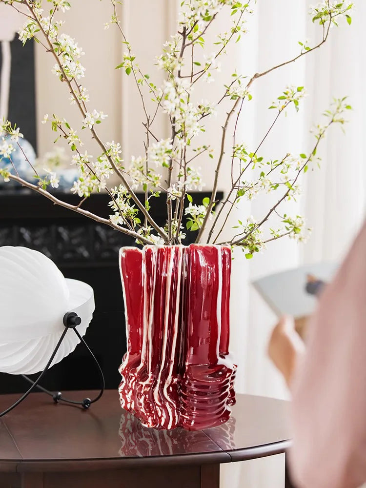 Creative Stacking Ceramic Vase Minimalism Flower Pots Desk Decoration Flowers Arrangement Floral Vases Room Aesthetic Decor