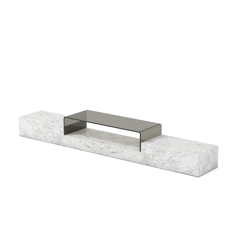 Any Size Custom Italian Luxury Stone TV Console Modern Entertainment Wall Fireplace Waterproof Scratch Proof EO Certified Living