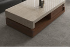 Any Size Custom Walnut Travertine Coffee Table Luxury Artisan Minimalist Heat Scratch Resistant Mansion Living Room Furniture