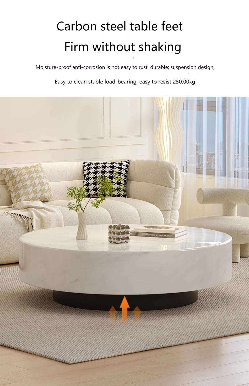 Any Size Custom Italian Minimalist Round Marble Nesting Tables Set Luxury Natural Stone Designer Villa Penthouse Living Room Fur