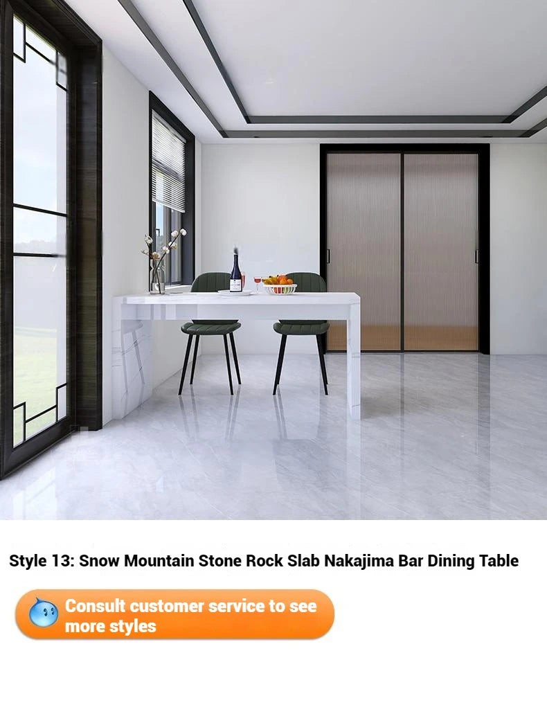 Quartz Stone Breakfast Bar, Kitchen Island with Dining Table & Cabinet, Stain Resistant & High Hardness, Custom Modern Design