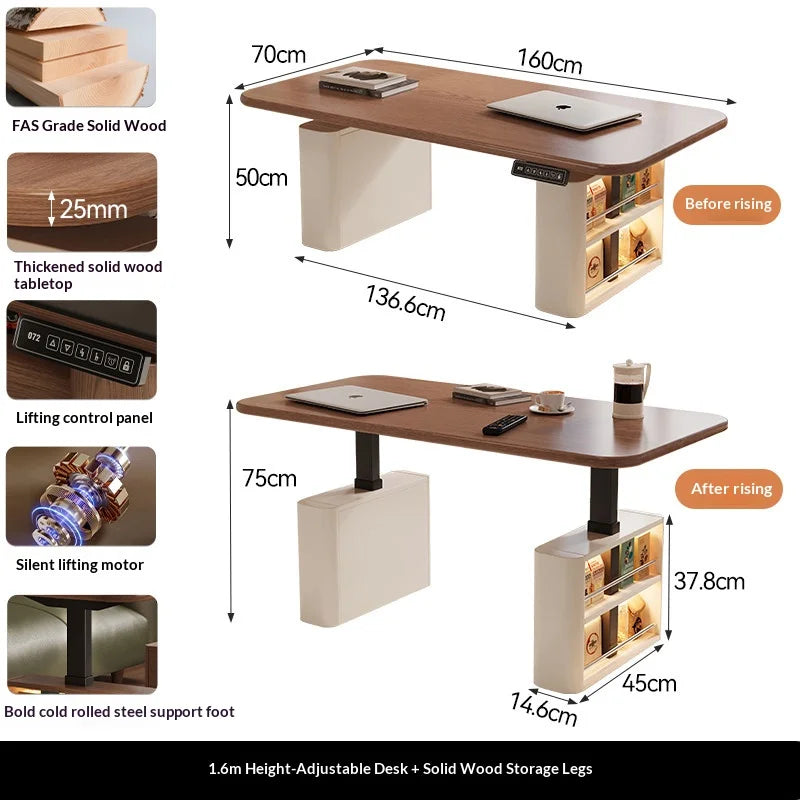 Any Size Custom Nordic Style Electric Lift Coffee Table Sturdy Durable Living Room Home Luxury Multi Functional Tea Table Furnit