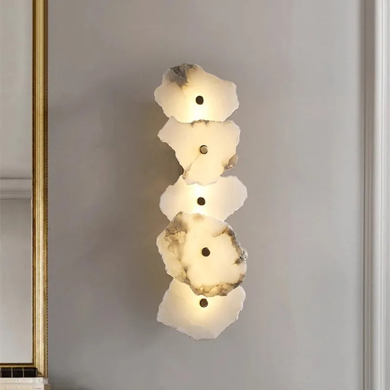 Creative Marble LED Wall Sconce Minimalist Lighting Fixture Living Room Bedroom Bedside Dining Room Corridor Home Decor