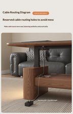 Any Size Custom Nordic Style Electric Lift Coffee Table Sturdy Durable Living Room Home Luxury Multi Functional Tea Table Furnit