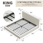 Cloud Upholstered  Bed Frame with Headboard, 5 Inch Foam Padded Platform, No Box Spring, Easy Assembly , Customized