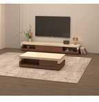 Any Size Custom Walnut Travertine Coffee Table Luxury Artisan Minimalist Heat Scratch Resistant Mansion Living Room Furniture