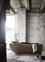 Nordic Luxury Marble Bathtub, Round One-Piece Freestanding Tub for Villa, Heat Retention & Easy Clean, Body Contour, Customizabl