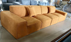 Frameless Tofu Block Sofa, Wabi-Sabi Chenille Fabric with 5-Zone Support, Heavy-Duty & High-Density Foam, Minimalist Design