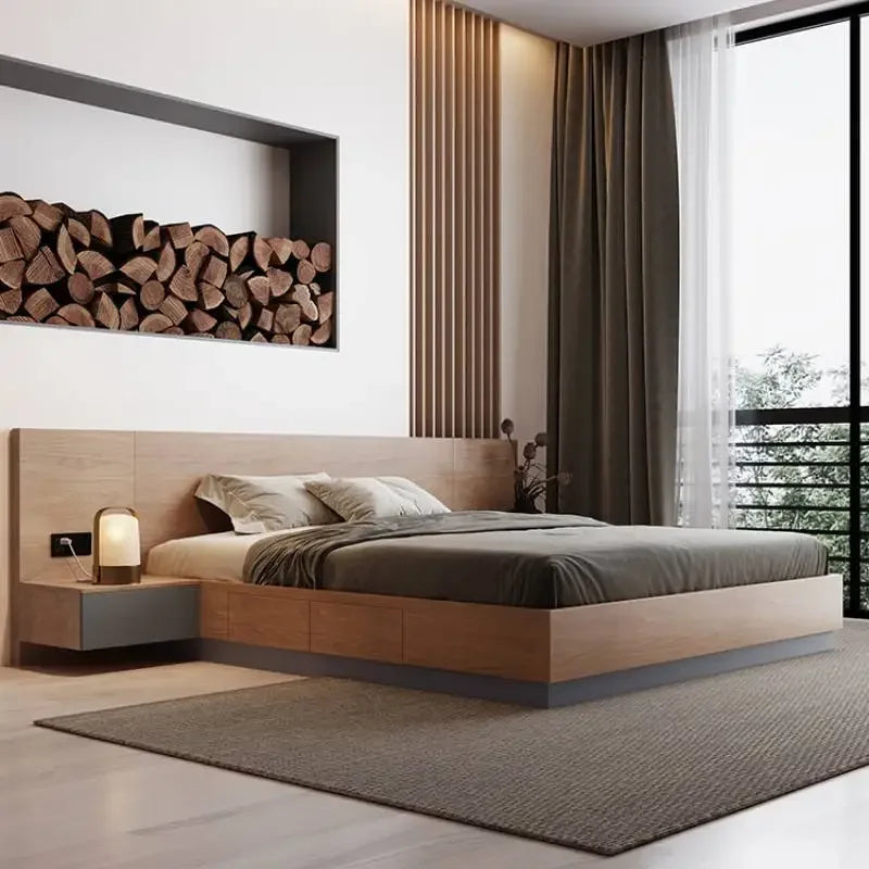 Unique European Double Bed Platform Elegant Pretty Solid Wood Luxury Bed Bases Bedroom Modern Camas Queen Size Furniture Home