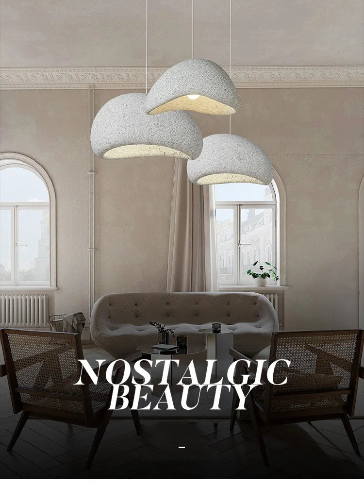 2026 New Model Wabi Sabi Pendant Lamp Living Room Dining Table Bedroom LED Ceiling Chandelier Light Home Decor E27 Hanging Lamp