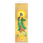 Connect the Buddha, the Three Saints of The west, Amitabha, Avalokitesvara, Bodhisattva, Canvas Prints, Scroll Hanging Painting