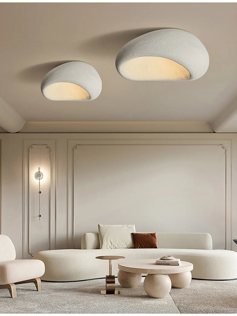 Nordic Minimalist Wabi Sabi Cream Wind Led Ceiling Lamps Chandelier Lustre Living Dining Room Home Decor Bedroom Lights Fixture