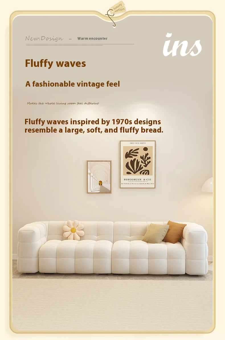 Straight row Split design soft bread module sofa berber fleece comfortable living room sofa apartment home furniture accessories