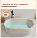 Any Size Custom Japanese Wabi Sabi Cultured Stone Bathtub Artistic Freestanding Soaking Tub Heat Retention Easy Clean Body Conto