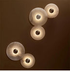Nordic Modern Designer Minimalist Marble Circular Wall Lamp Corridor Study Bedroom Bedside Led Lights Tv Background  Decor