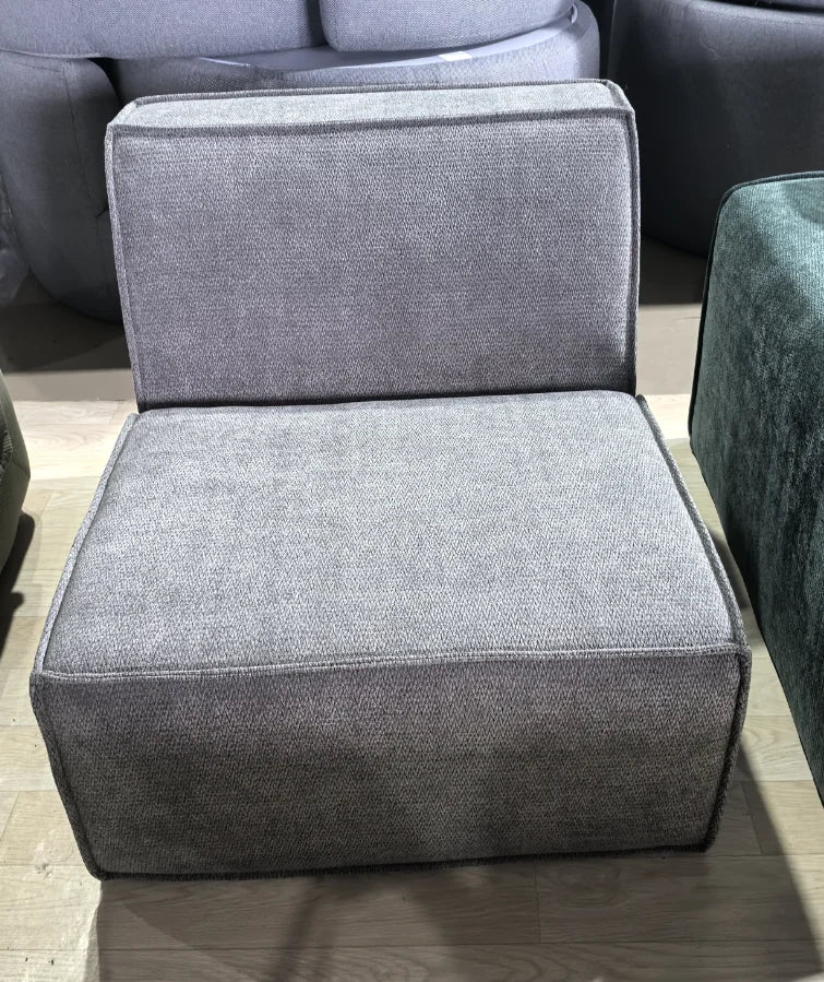 Frameless Tofu Block Sofa, Wabi-Sabi Chenille Fabric with 5-Zone Support, Heavy-Duty & High-Density Foam, Minimalist Design