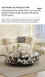 Any Size Custom Italian Minimalist Round Marble Nesting Tables Set Luxury Natural Stone Designer Villa Penthouse Living Room Fur