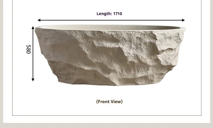 Any Size Custom Zen Inspired Stone Look Bathtub Compact One Piece Freestanding Tub Mansion Bathroom Heat Retaining Easy Clean Bo