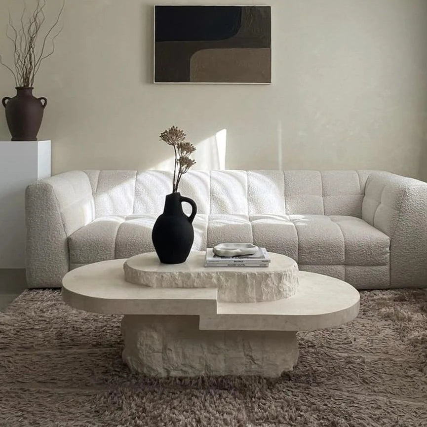 Any Size Custom Roman Wabi Sabi Oval Table Stone Look Fiberglass Boutique Showroom Heat Scratch Resistant Artistic Shape Customi