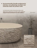 Wabi-Sabi Stone Texture Bathtub, One-Piece Artificial Stone Tub for Home , Heat Retention&Easy Clean, Body Contour, Customizable