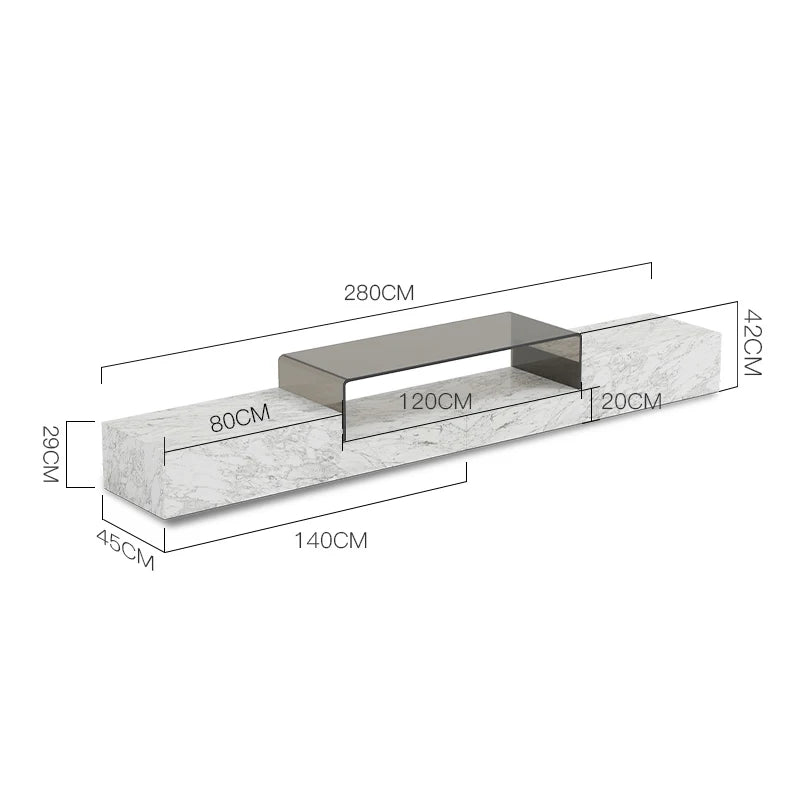 Any Size Custom Italian Luxury Stone TV Console Modern Entertainment Wall Fireplace Waterproof Scratch Proof EO Certified Living