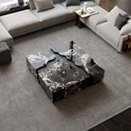 Any Size Custom Square Marble Coffee Table Italian Minimalist Viral Design Spacious Living Room Heat Scratch Resistant Customiza