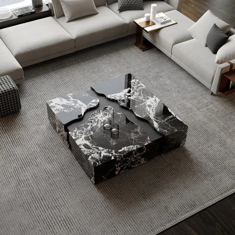 Any Size Custom Square Marble Coffee Table Italian Minimalist Viral Design Spacious Living Room Heat Scratch Resistant Customiza