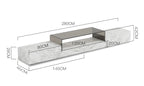 Any Size Custom Italian Luxury Stone TV Console Modern Entertainment Wall Fireplace Waterproof Scratch Proof EO Certified Living