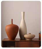 Minimalist Brushed Frosted Ceramic Vase Plant Pots Table Decoration Flowers Arrangement Floral Vases Room Aesthetic Decor
