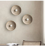 Nordic Creative Retro Round Wall Lamp Wabi-sabi Resin Sconces for Living Room Bedroom Bedside Hotel Corridor  Decor lightig