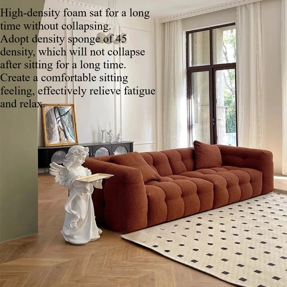 Straight row Split design soft bread module sofa berber fleece comfortable living room sofa apartment home furniture accessories