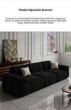 Frameless Tofu Block Sofa, Wabi-Sabi Chenille Fabric with 5-Zone Support, Heavy-Duty & High-Density Foam, Minimalist Design