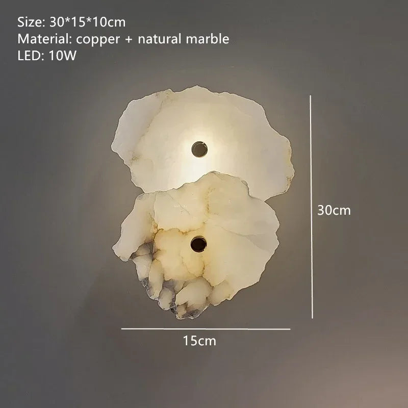 Creative Marble LED Wall Sconce Minimalist Lighting Fixture Living Room Bedroom Bedside Dining Room Corridor Home Decor
